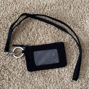 Black Vera Bradley Landyard + Wallet